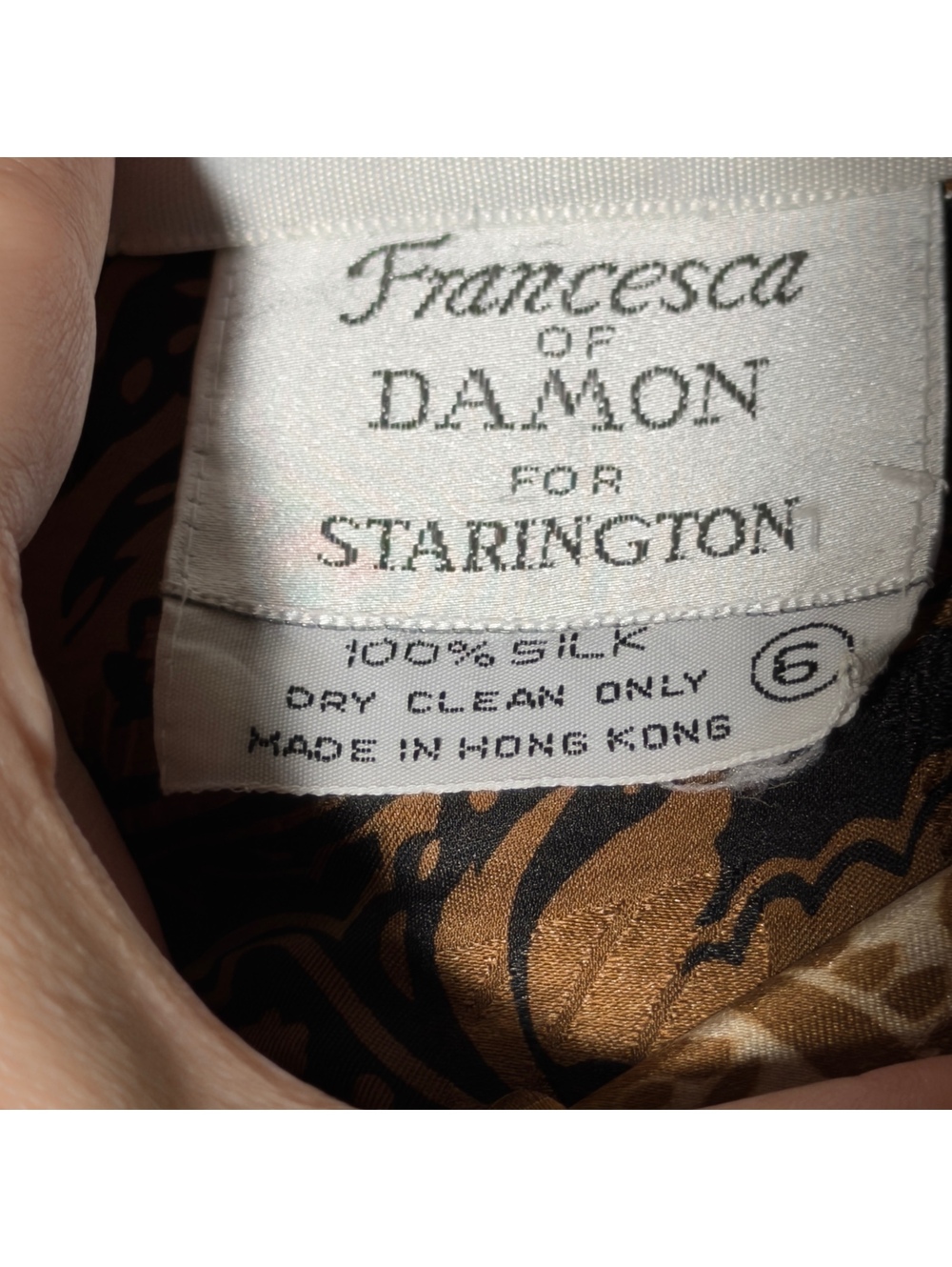 Vintage 100% Silk Dress by Francesca of Damon for Starington Size 6 - Picture 5 of 5